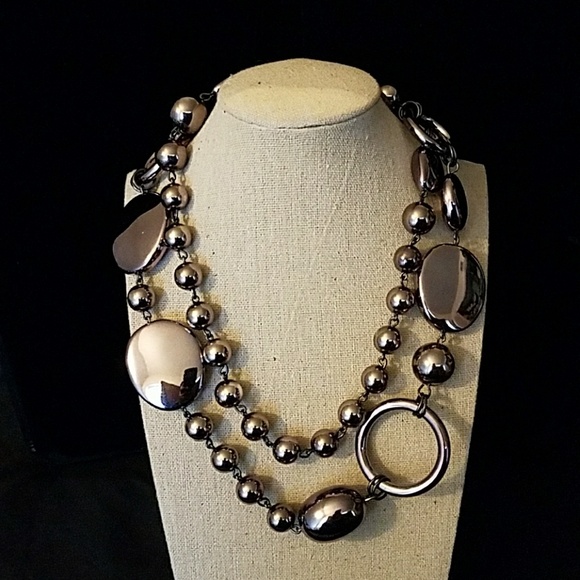 Jewelry - Long Beaded Silver Necklace